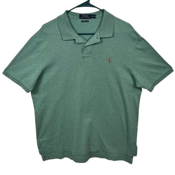 Polo Ralph Lauren Pima Soft Touch Flesh Pony Polo Shirt Green XL 100% Cotton - Picture 3 of 11